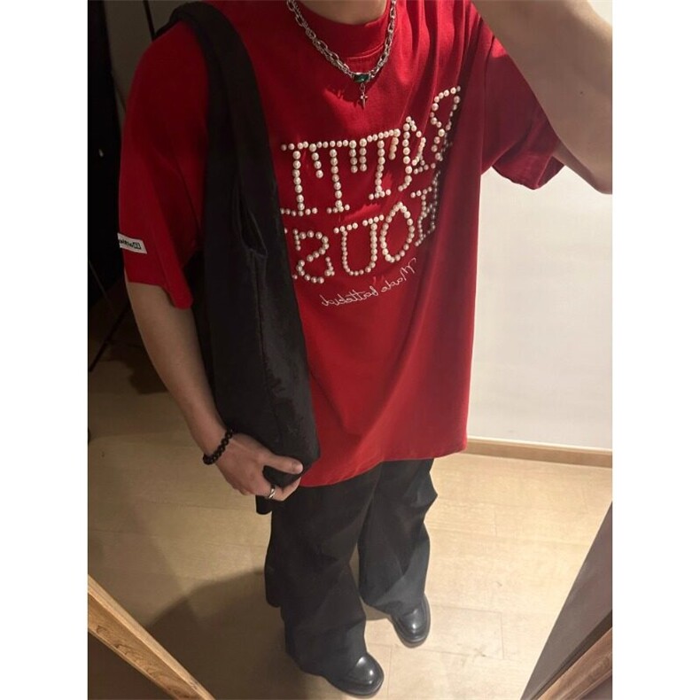 【有货】HT175CC-特P45立体珍珠短袖t恤男设计感宽松半袖,男装T恤,星座1007（原301D）