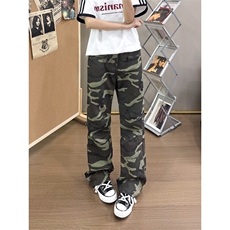 B221美式ins高街暗黑多口袋修身工装牛仔裤LK24156-P65控88，男装牛仔裤，电商B221