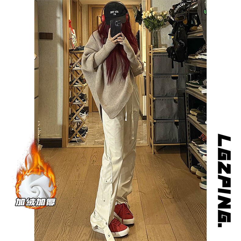 2025HK23093加绒中性风大码高街微喇冲锋裤M-5XHK23774-特P40,男装休闲裤,电商A022