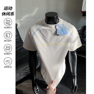 2026夏季新款运动迪桑棉哈苏线短袖T恤男DT6205特P22建议零售价48图片