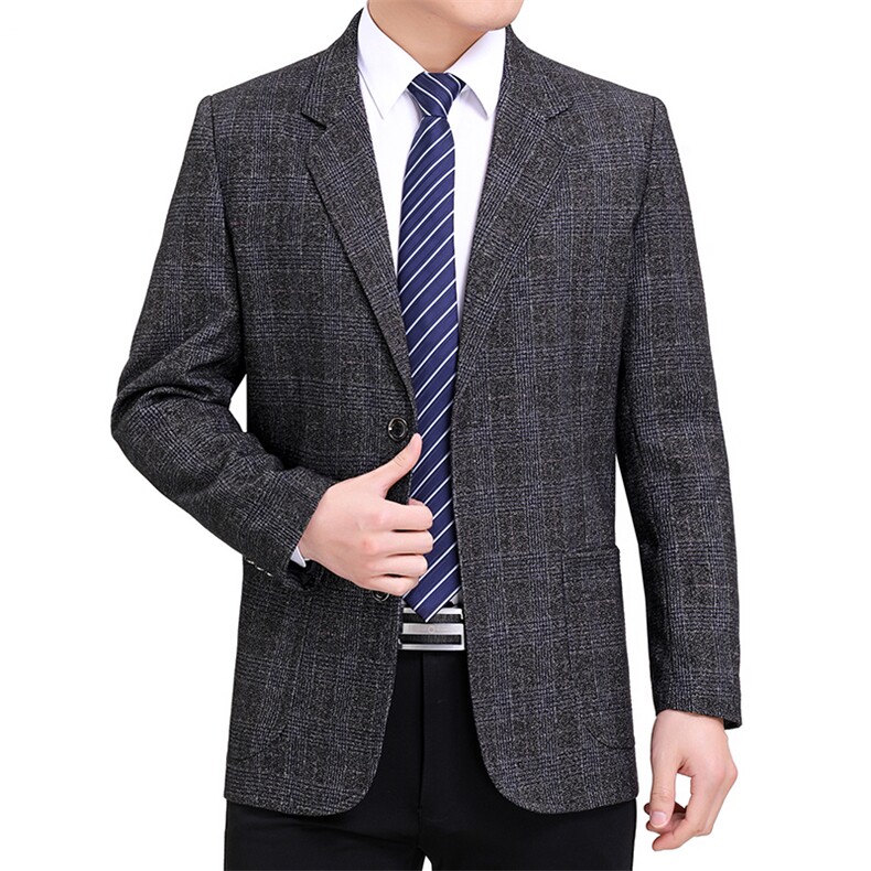 2023年春秋季中年男士西服纯色商务休闲外套爸爸装潮时尚男装,男装西服,电商B212（原钱塘6029）