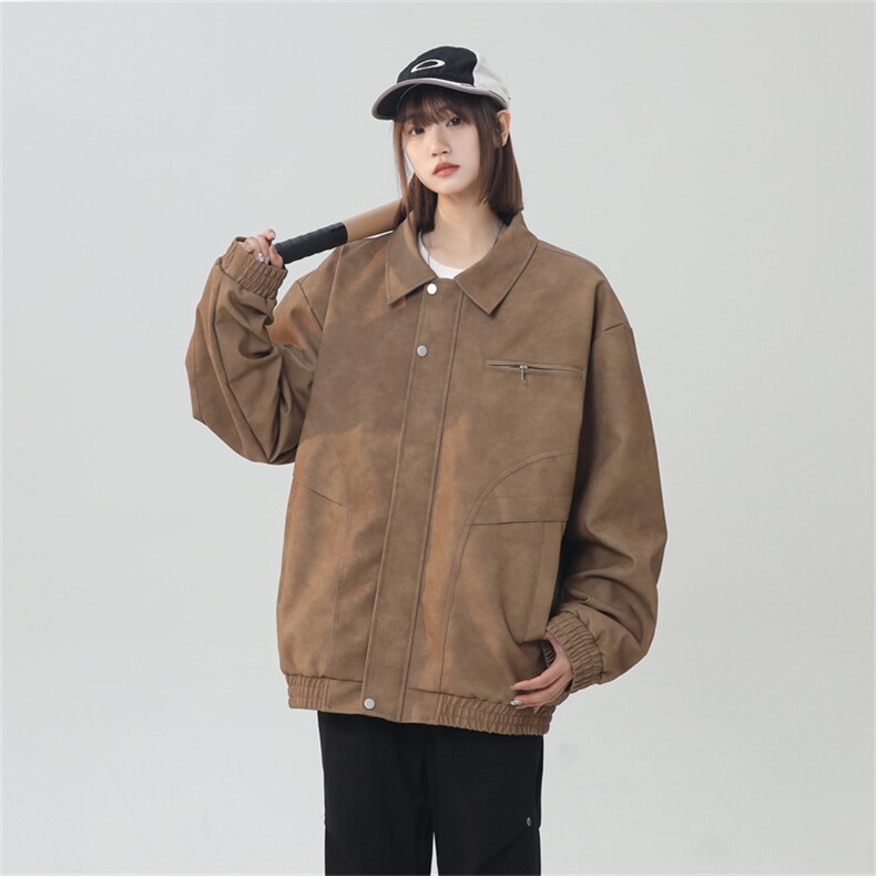 中性风PU皮工装翻领夹克2025秋季痞帅潮流外套XZ301b-2-JK2590P85,男装夹克,星座301B-2（原A443-1）