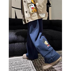 AK24048-P55卡通米奇加绒加厚卫裤女秋冬季2025新款宽松直筒阔腿，女装休闲裤，星座617A-2