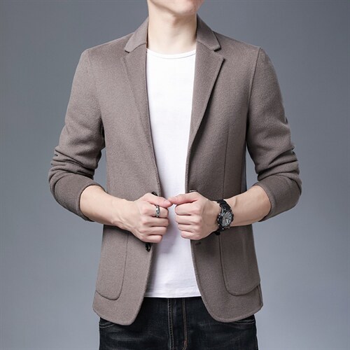 KCN20221-13秋季男士修身西服上衣休闲潮流外套双面尼小西装P320，男装西服，电商B360