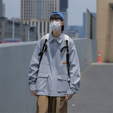 春装纯棉衬衫工装长袖衬衣男大码C30745，男装衬衫，电商C323