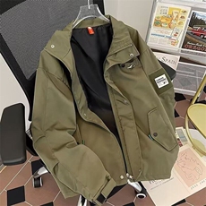 美式潮牌工装飞行户外夹克男冲锋衣外套春季新款纯色立领上衣登山，男装夹克，星座506A