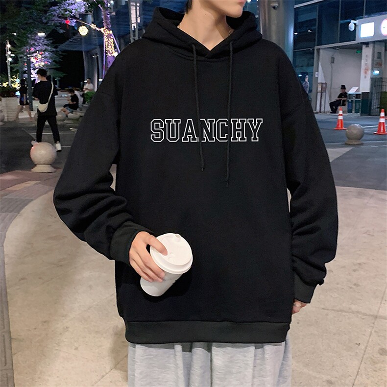 WY2229-P35纯棉连帽卫衣男大码运动帽衫宽松薄外套男,男装卫衣,电商A040