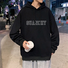 WY2229-P35纯棉连帽卫衣男大码运动帽衫宽松薄外套男，男装卫衣，电商A040