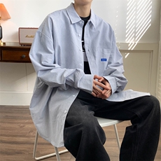A984-P38日系潮牌ins宽松衬衣外套小清新百搭条纹长袖衬衫男士，男装衬衫，星座512-6