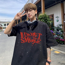 量大优供抖音视频支持得物配合二开美式满天星亮片短袖T恤MTX366，男装T恤，电商A486