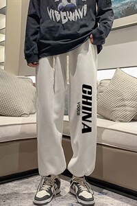 华夫格运动裤男大码抽绳休闲裤卫裤 HK78001-P35 加绒款P45图片