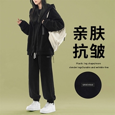 新款加绒加厚休闲运动套装三件套SJT871-特批176加绒特批206，男装休闲套装，星座718
