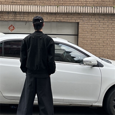 现货棕色廓形短款工装夹克男款春秋季潮牌美式痞帅哈灵顿外套，男装夹克，星座302B