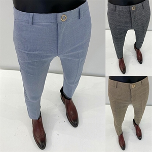 春季西裤男修身直筒高级感商务休闲裤男士裤长裤916九分9169—P60图片