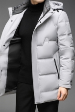 中老年可脱卸帽羽绒服男中长款爸爸装休闲外套上衣QLMF21158-P300，男装羽绒服，电商B212（原钱塘6029）
