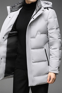 中老年可脱卸帽羽绒服男中长款爸爸装休闲外套上衣QLMF21158-P300图片