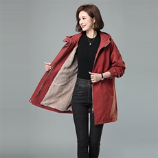 棉衣女中长款2025冬季新款加厚爆款派克棉服中年妈妈加绒棉袄外套，女装派克服，秋牧寒烟