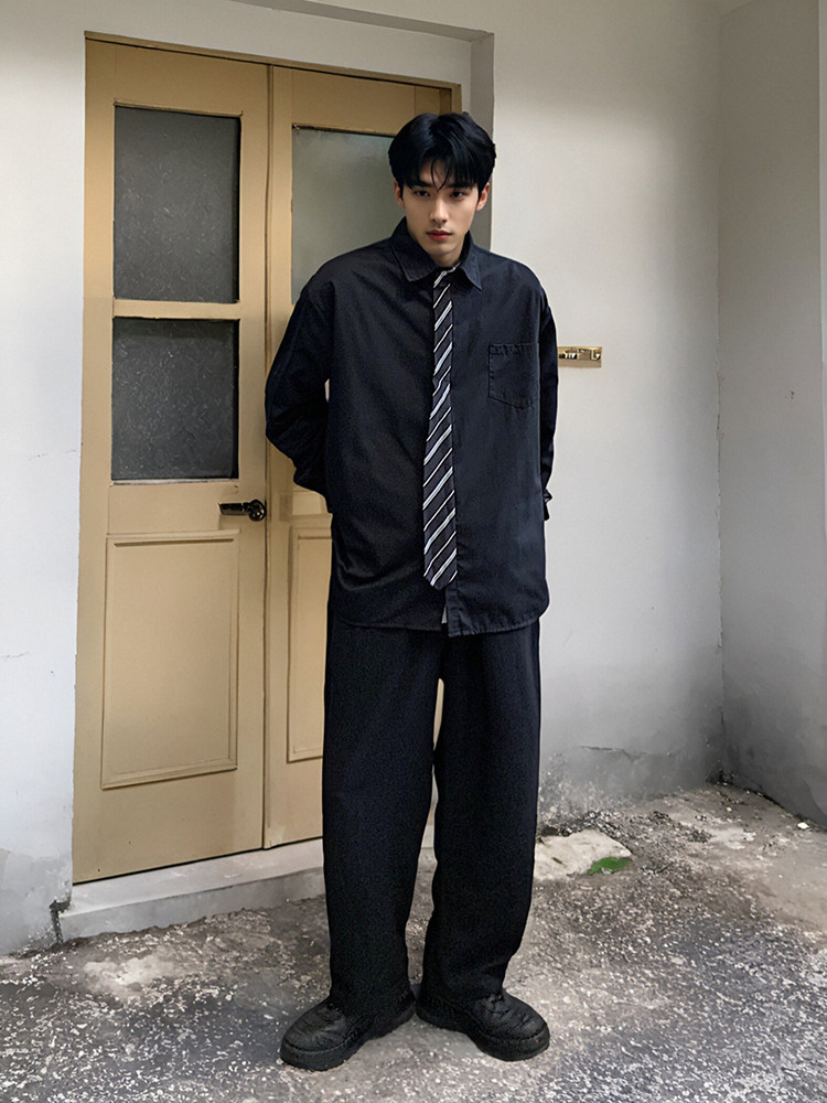 假领带假两件长袖衬衫打底内搭外套男防晒衣女送领带,男装防晒衣,星座112A