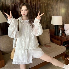 夏新品好数据轻薄防晒连帽套装2C259-7735-P135-K198，女装套装/套裙，2C259