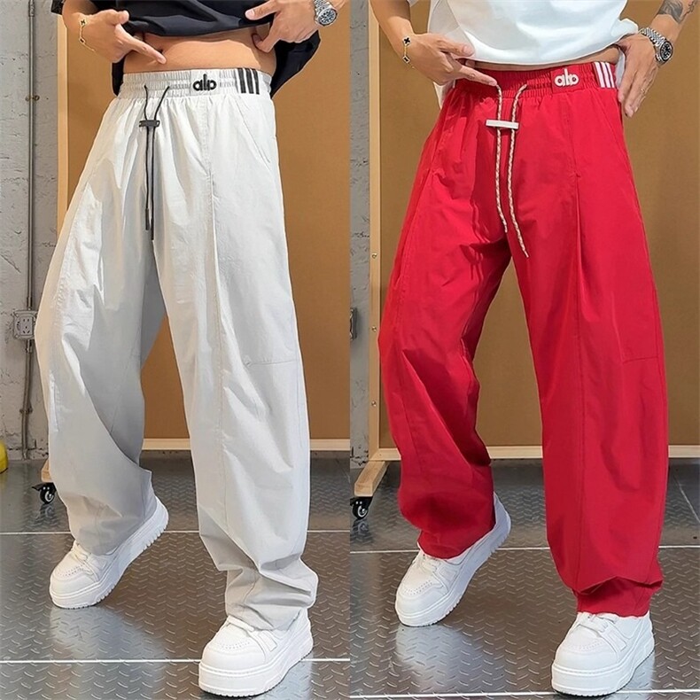 夏季新款休闲裤男轻薄透气户外冲锋裤宽松直筒裤子男薄款弯刀裤,男装休闲裤,星座506A