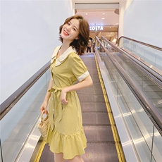2021夏季新款纯色连衣裙辉之琳HZL1952，女装连衣裙，辉之琳