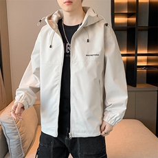 冲锋衣连帽夹克男宽松落肩纯色上衣外套DSA157B-JK727-P58，男装夹克，电商A157B