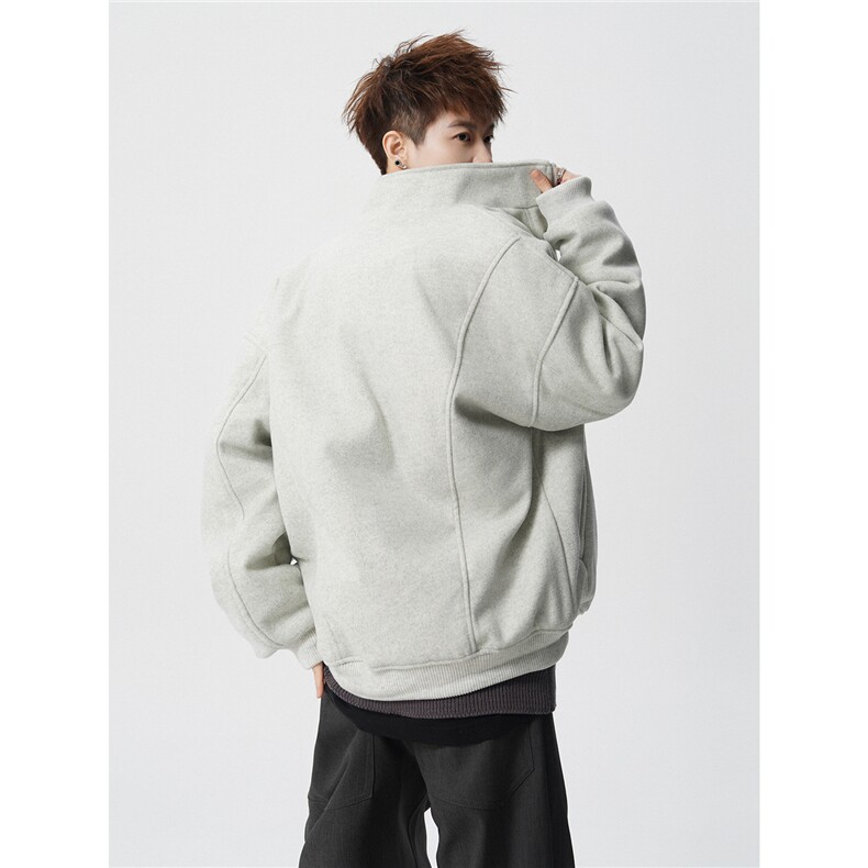 现货-廓形松立领夹棉美式冬季呢料保暖外套218-7-M138-P95-控158,男装棉衣,星座218-7