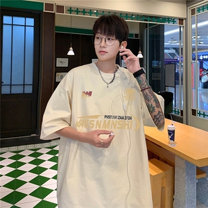 重磅240克精梳双纱精密赛格纺T恤 纯棉印花短袖男T6365特P19图片