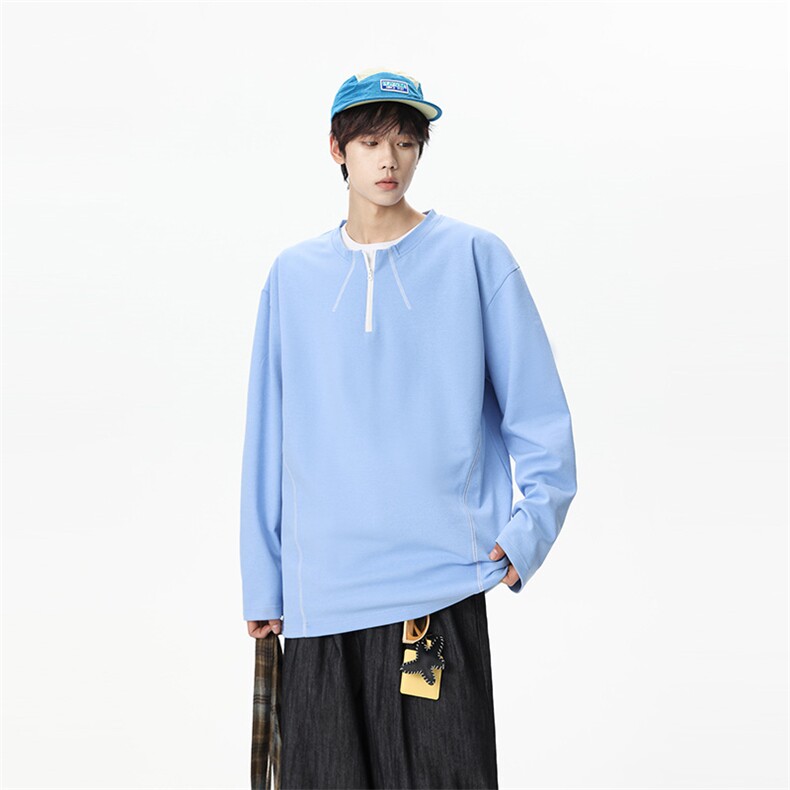 311B-1-7906-P32控68时尚套头长T重磅宽松休闲百搭上衣，男装T恤，星座311B-1