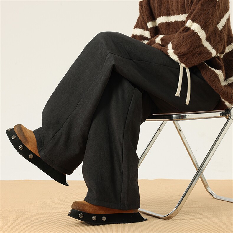 10纯色奶芙夹棉裤男女冬季加棉裤子潮XZ211-1-K2475-P65，男装棉裤，星座211-1