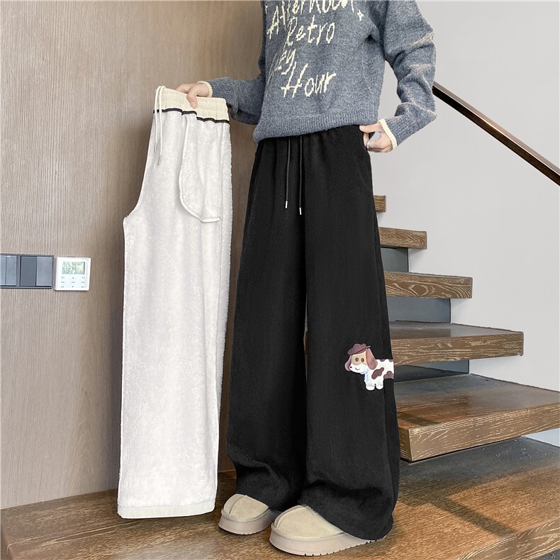 2025冬季美式狗狗刺绣加绒灯芯绒休闲裤B315-K25919JR-特p40控78,男装卫衣,电商B315