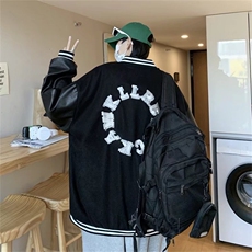 字母刺绣夹克男秋冬季潮流帅气棒球服外套港风潮牌宽松J5184-p65，男装夹克，星座1008-1