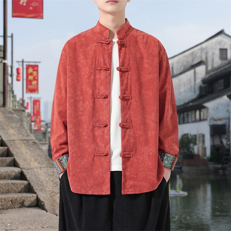 男士衬衫外套灯芯绒夹克盘扣立领风 XZ1512-2513-P55图片