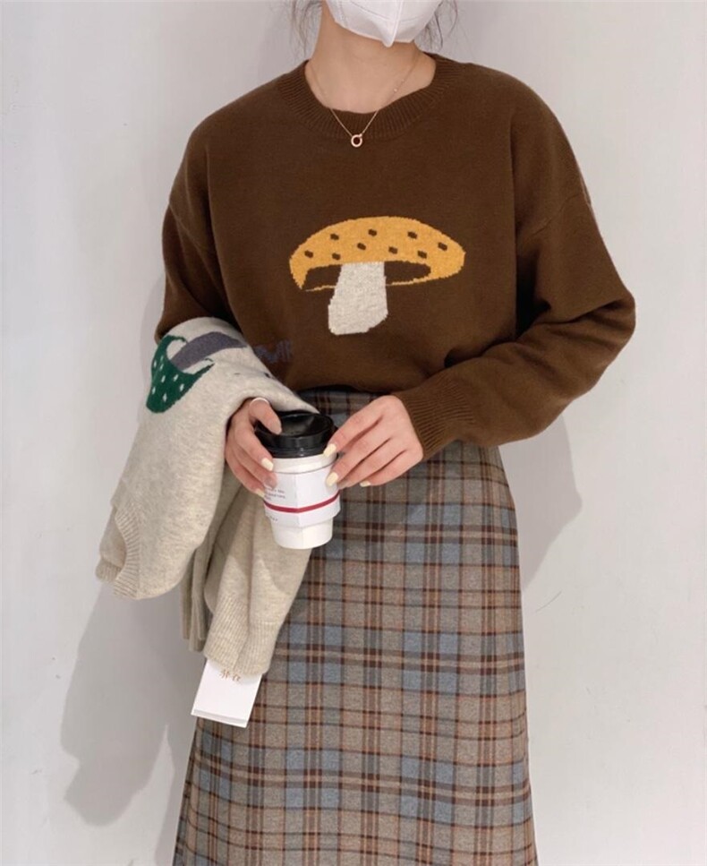 小蘑菇毛衣，女装针织衫/毛衣，驿谷
