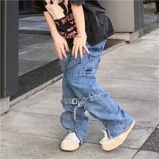 vibe美式街头ootd裤子ins高街潮牛仔裤男女高个子直筒裤-AK122，男装牛仔裤，星座601-2