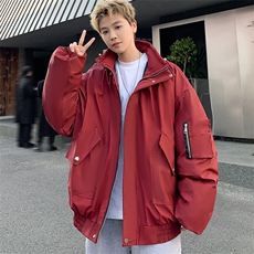 pu皮棉衣男冬季新款加厚棉服宽松面包服棉袄M7166P135控168，男装棉衣，电商A157