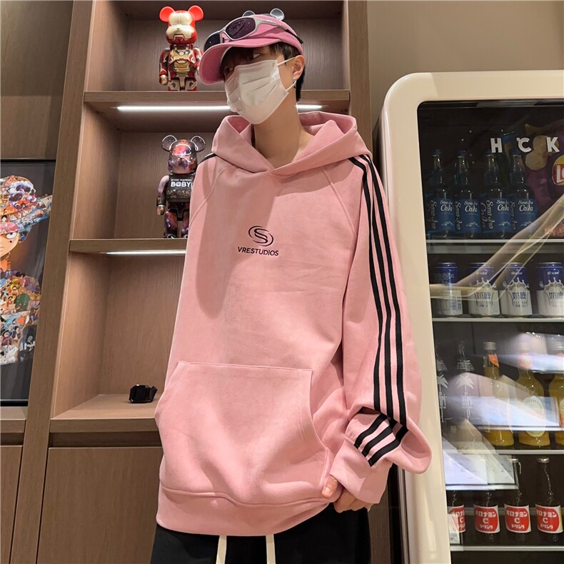 秋冬潮流百搭休闲宽松条纹刺绣连帽卫衣212-2-DY113-特P55,男装卫衣,星座808A-1