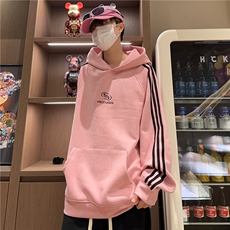 秋冬潮流百搭休闲宽松条纹刺绣连帽卫衣212-2-DY113-特P55，男装卫衣，星座808A-1