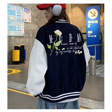 J9936-P70美式嘻哈高质量刺绣宽松潮牌棒球服夹克，男装夹克，星座617A-2