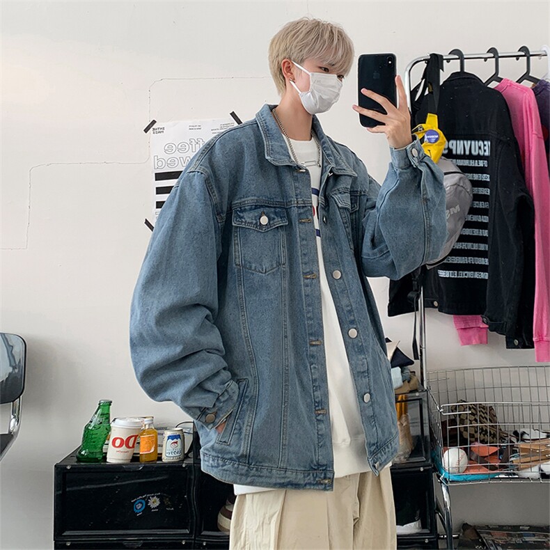直播品质美式高街扎染印花复古水洗牛仔衣潮流夹克外套NZ10特65,男装夹克,电商A486