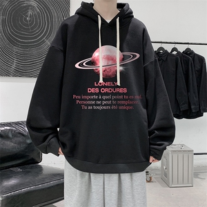 WY2184-P35 加绒款-P40 纯棉连帽卫衣男大码运动帽衫宽松薄外套男图片