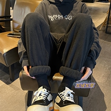 加绒摇粒绒裤子秋冬休闲裤子潮牌束脚裤715-6-K371特P35(限价58)，男装休闲裤，星座715-6