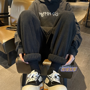 加绒摇粒绒裤子秋冬休闲裤子潮牌束脚裤715-6-K371特P35(限价58)图片
