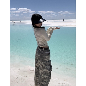 伞兵工装迷彩裤男款美式潮牌直筒拖地裤子宽松显瘦休闲裤 KJ27图片