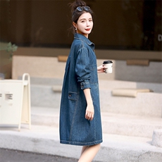 牛仔连衣裙女夏季高端爆款2025新款休闲大码女装洋气质衬衫裙子薄，女装连衣裙，丽影随形
