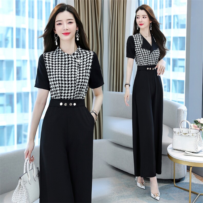 2025夏装新品阔腿连体裤韩版时尚修身气质,女装套装/套裙,慕依路
