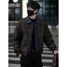 标50绒 街拍男士翻领假两件短款皮羽绒服保暖外套 5065-P255,男装羽绒服,电商B328, 标50绒 街拍男士翻领假两件短款皮羽绒服保暖外套 5065-P255,男装羽绒服,电商B328,