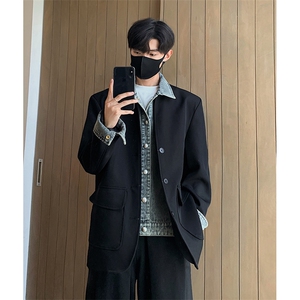 假两件牛仔西装外套潮牌夹克休闲百搭西服外套B289-XZ8228-P135图片