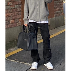 复古假破洞牛仔裤男女小众高街补丁修身直筒潮流长裤NT800，男装牛仔裤，星座1116A（原606A-3）