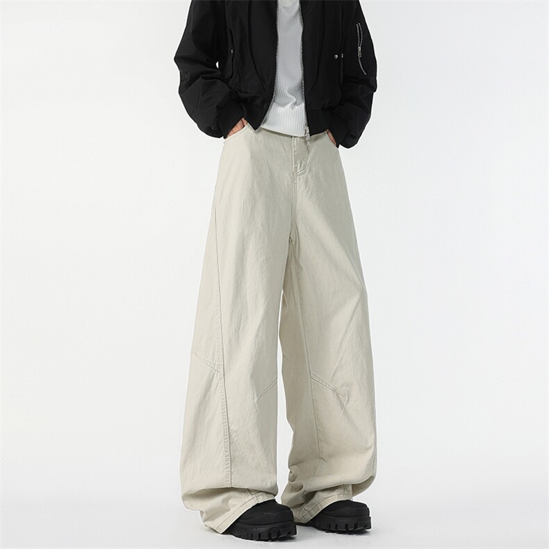 8XL-M工装裤男秋季日系男直筒宽松阔腿休闲弯刀裤子男K9177P65,男装工装外套,电商D206-1